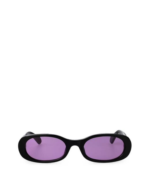 Off-White c/o Virgil Abloh Purple Adams Oval-Frame Sunglasses