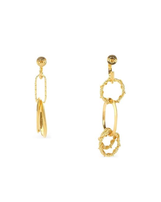 DSquared² Metallic Textured-Circle Drop Earrings