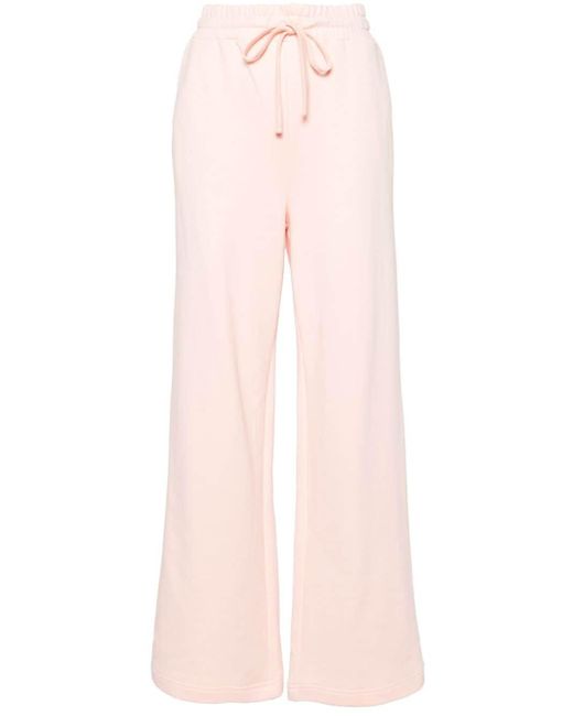 Twin Set Pink Wide-leg Logo-embroidered Track Pants