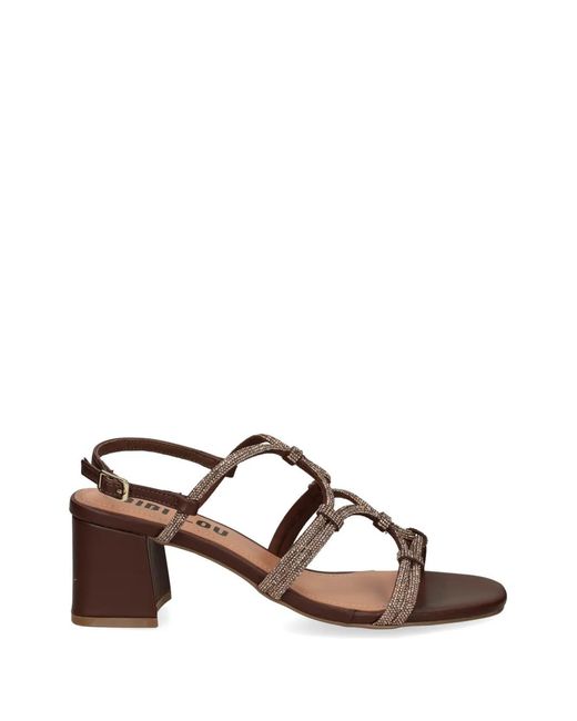 Bibi Lou Brown Quail Knotted Strap Sandals