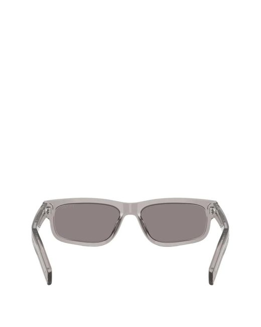 Prada Gray Rectangle-Frame Sunglasses for men