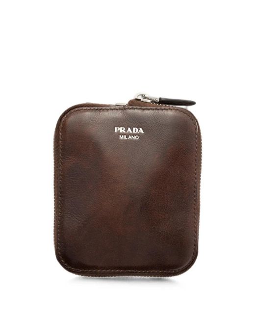 Prada Brown Re-Nylon And Leather Foldable Mini Duffel Bag