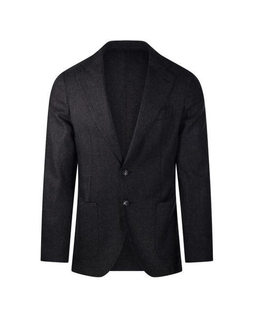 Santaniello Blue Front-Pocket Button Blazer for men