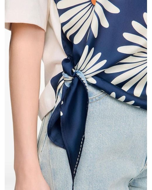 Sandro Blue Scarf Print T-Shirt
