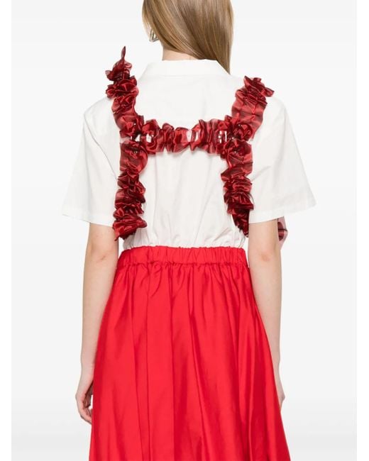 Noir Kei Ninomiya X Comme Des Garçons Flower-Appliqué Harness in