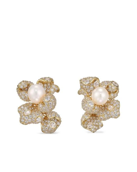 Anabela Chan Metallic 18K Vermeil Pearl Blossom Earrings