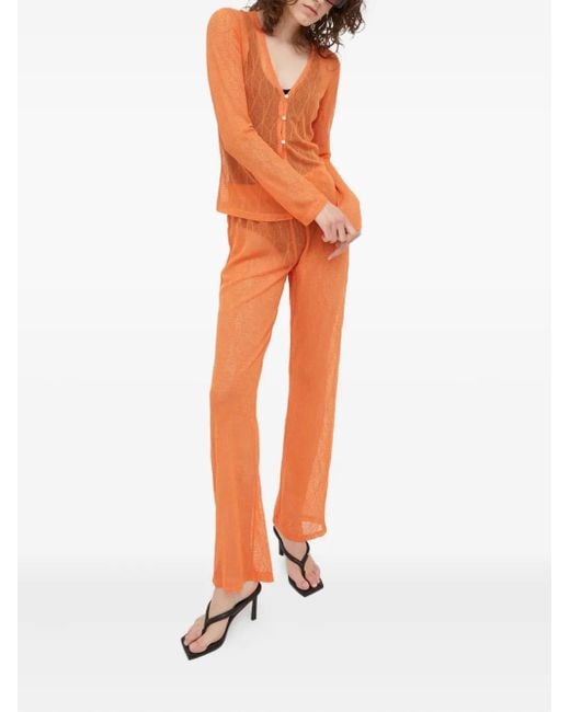 Résumé Orange Openwork Trousers