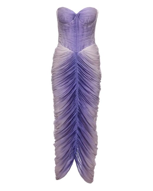Vestido midi fruncido Ana Radu de color Purple