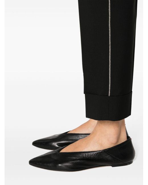 Pantalon slim à coupe courte Peserico en coloris Black