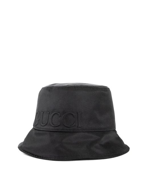 Gucci Vissershoed Met Geborduurd Logo in het Black