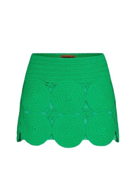 Simon Miller Green Beep Beep Crochet Appliqué Mini Skirt