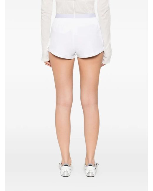 DIESEL White Drawstring Logo Shorts