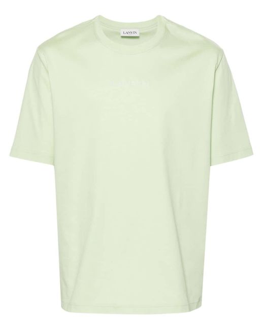 Logo-embroidered cotton T-shirt Lanvin pour homme en coloris Green