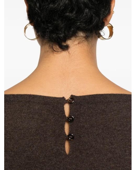 Gran Sasso Brown Boat-Neck Top