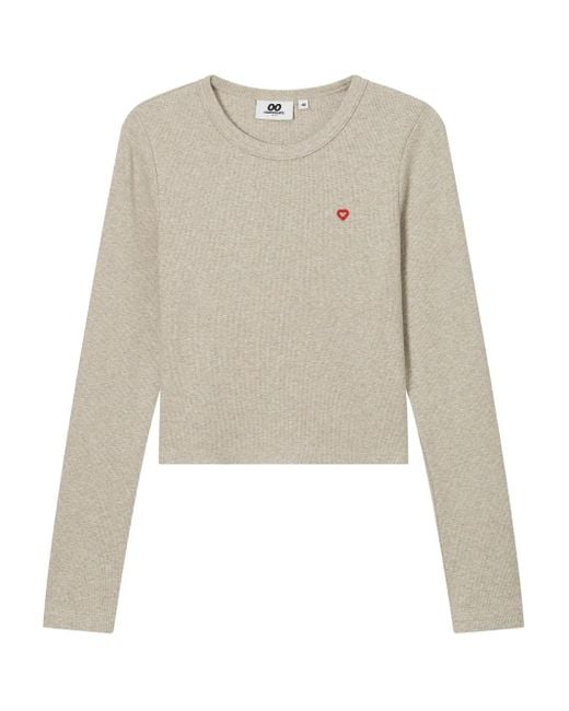 Chocoolate ハート リブtシャツ Natural