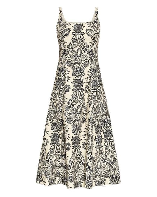 Vestido midi con estampado floral Ulla Johnson de color White