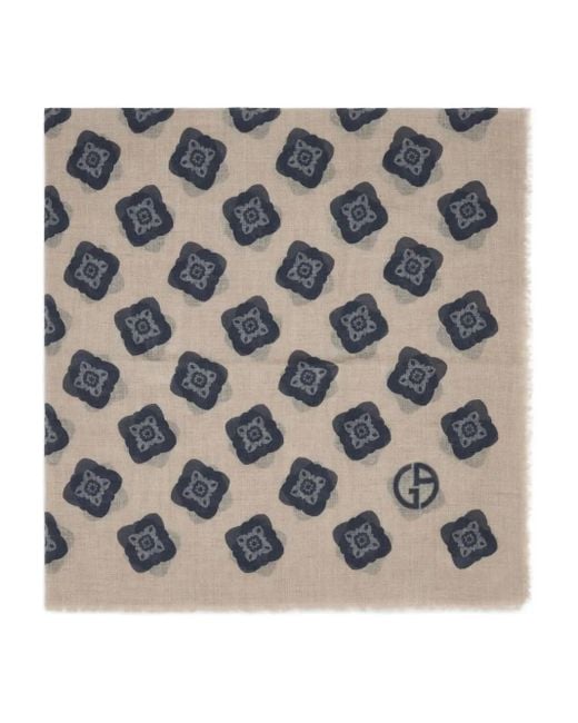 Foulard A Fiori di Giorgio Armani in Gray da Uomo