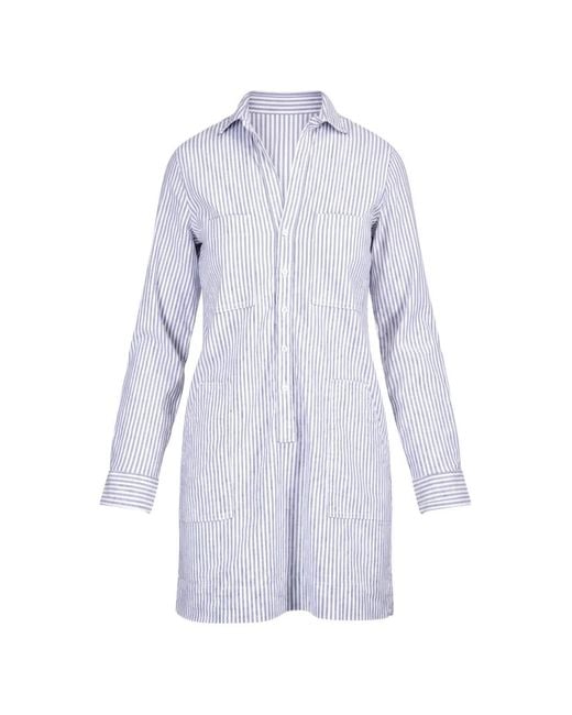Frank & Eileen Purple Ireland Striped Long-Sleeve Mini Dress