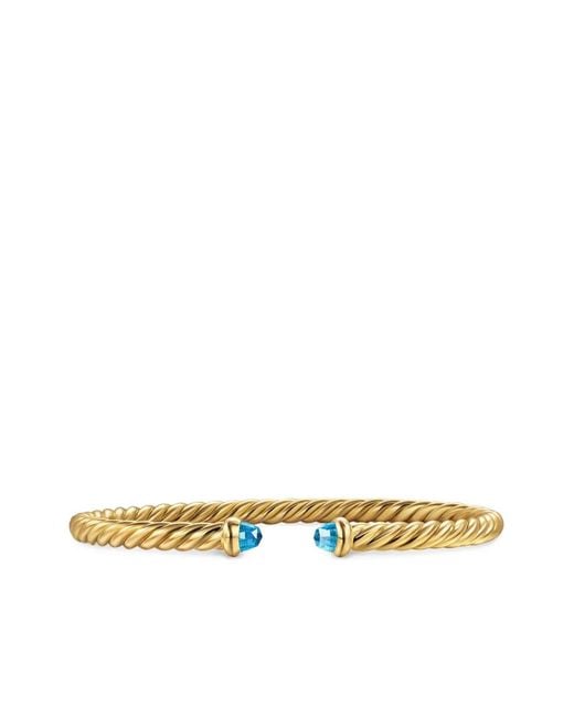 David Yurman Metallic 18Kt Cablespira Topaz Cuff