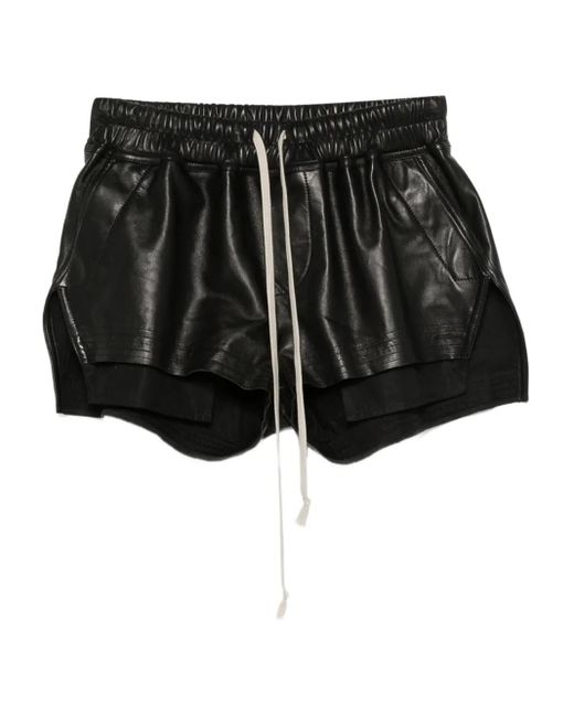 Rick Owens Leren Shorts in het Black