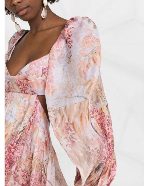 Zimmermann Botanica Bralette Minidress in Pink | Lyst