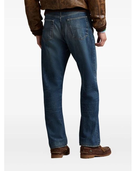 メンズ Polo Ralph Lauren フェイデッド ストレートジーンズ Blue