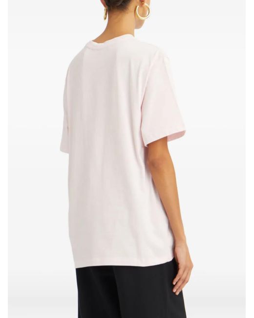 ROTATE BIRGER CHRISTENSEN Pink T-Shirt mit Logo-Print