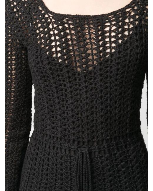 Matimì Black Crochet Tie-Waist Dress