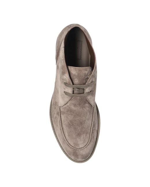 Brioni Gray Lace-Up Boots for men