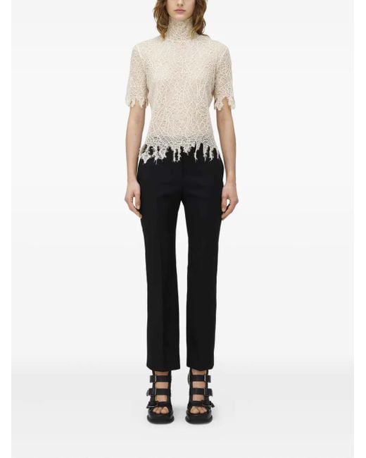Alexander McQueen White Silk Lace Top