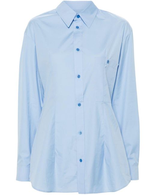 Marni Long-sleeve Cotton Shirt in het Blue