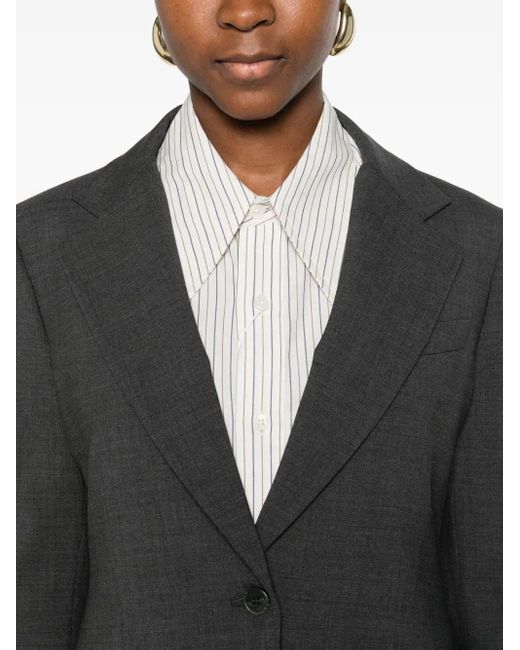 P.A.R.O.S.H. Black Mélange-Effect Blazer
