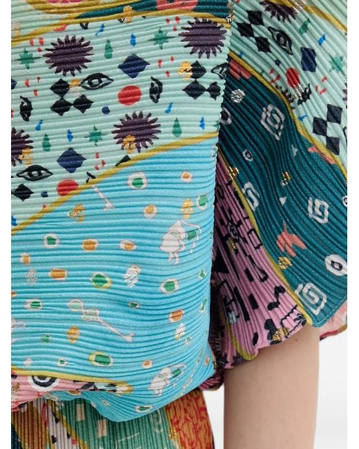 Vestido Midi Con Estampado Patchwork Never Fully Dressed de color Blue
