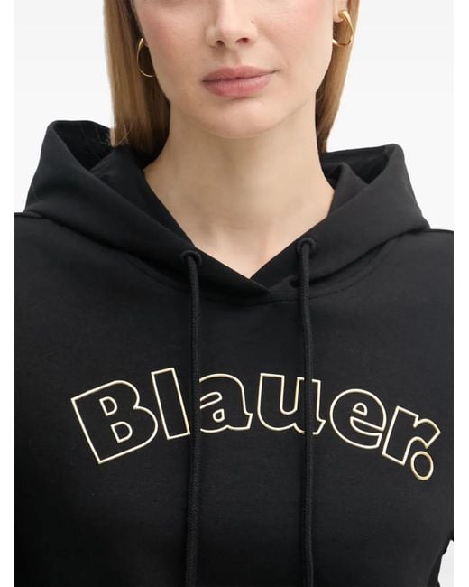 Blauer Black Fayette Logo-Print Drawstring Hoodie