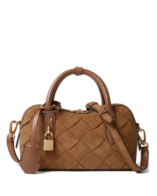 Stella McCartney Brown Woven Padlock Shoulder Bag