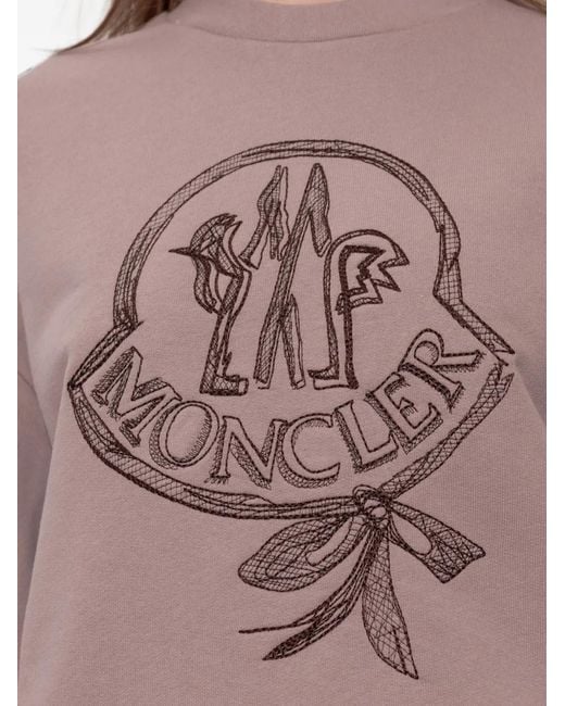 Moncler Pink Logo-Embroidered Sweatshirt