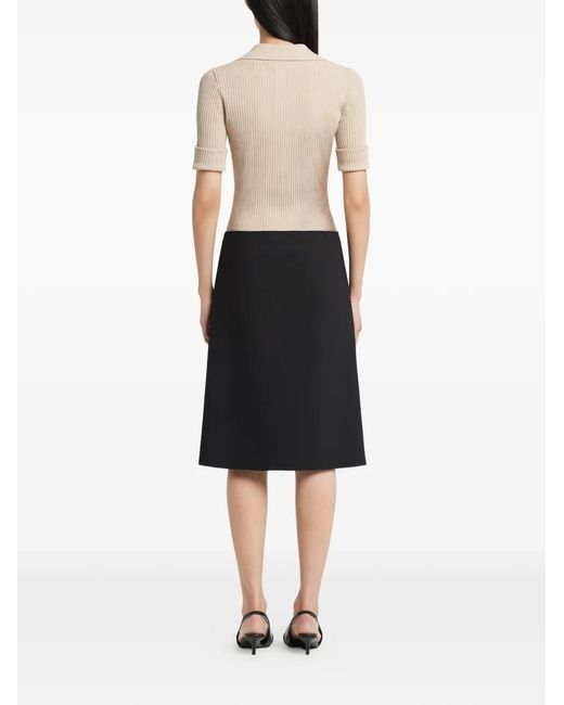 Courreges Natural Ribbed Flap-Pocket Polo Top