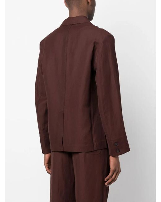 Jacquemus Brown Notched Lapels Single-Breasted Jacket for men