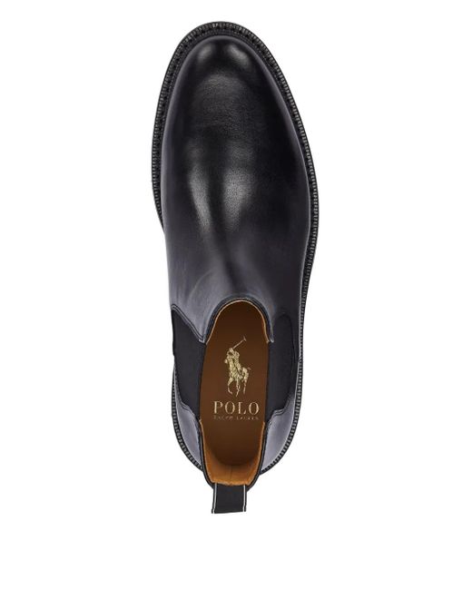 Polo Ralph Lauren Black Leather Chelsea Boots for men