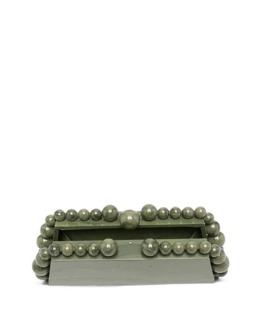 Cult Gaia Green Eos Lungo Marbled Clutch Bag