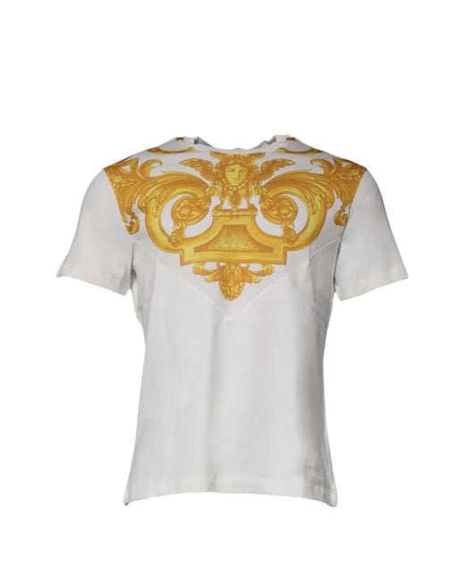 Versace White Medusa Head Barocco-Print T-Shirt for men