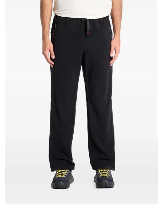 Gramicci Black Belted Fleece-Texture Track Pants