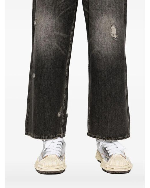 FIVE CM Gray Distressed Wide-Leg Jeans for men
