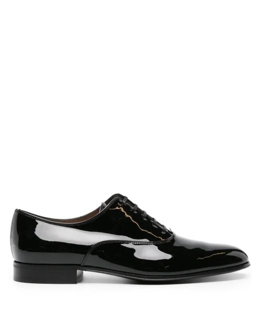 Gianvito Rossi Black Vittorio Patent-Leather Oxford Shoes for men