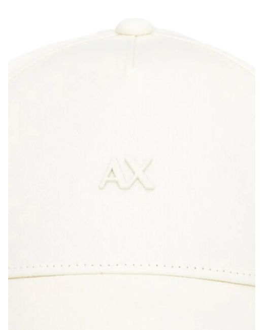 ARMANI EXCHANGE White Logo Baseball Cap