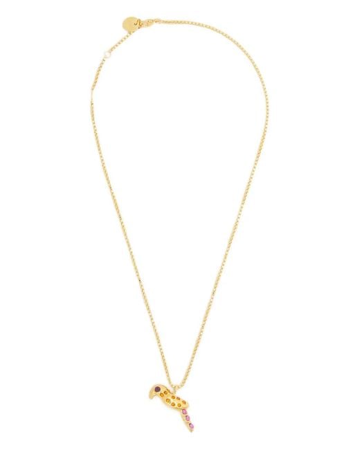 Marni White Necklace With Parrot Charm