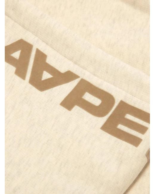 Aape By A Bathing Ape Natural Long-Sleeve Logo-Print Hoodie for men