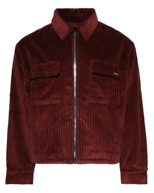 NAHMIAS Red Corduroy Shirt Jacket for men