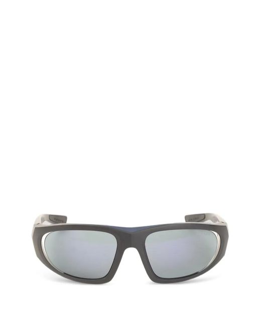 Prada Linea Rossa Gray Rectangle-Frame Sunglasses for men
