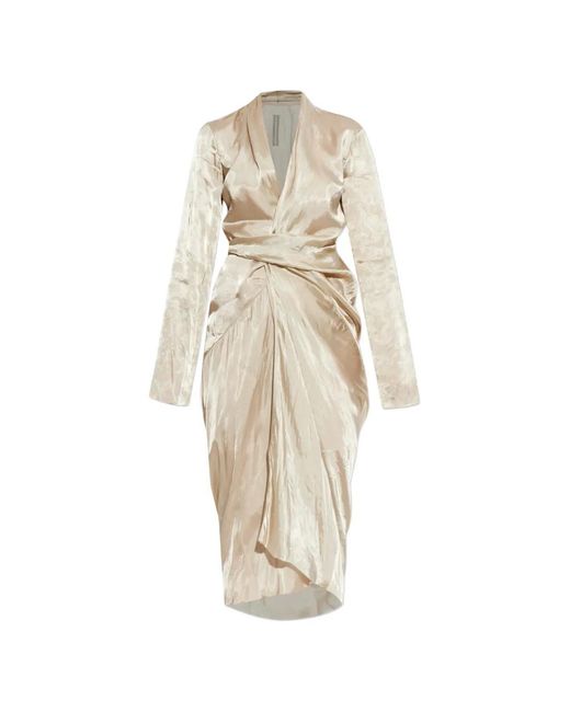 Rick Owens White Tie-Waist Dress